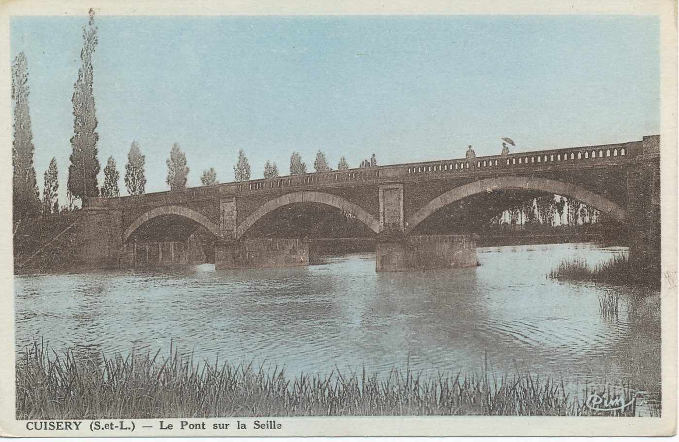 Cuisery. Le pont sur la Seille.