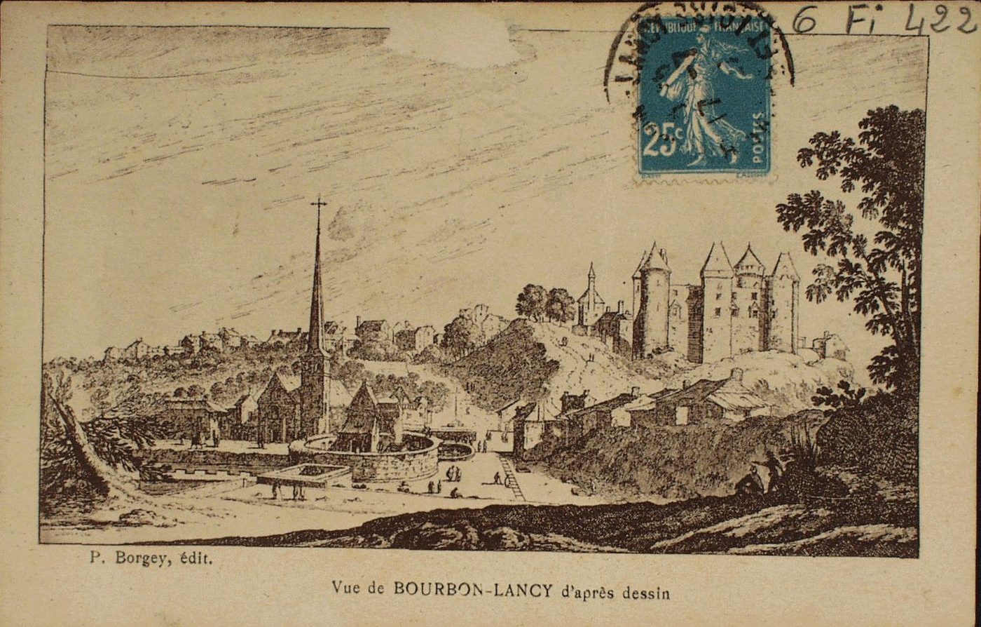 Vue de Bourbon-Lancy d'après dessin.