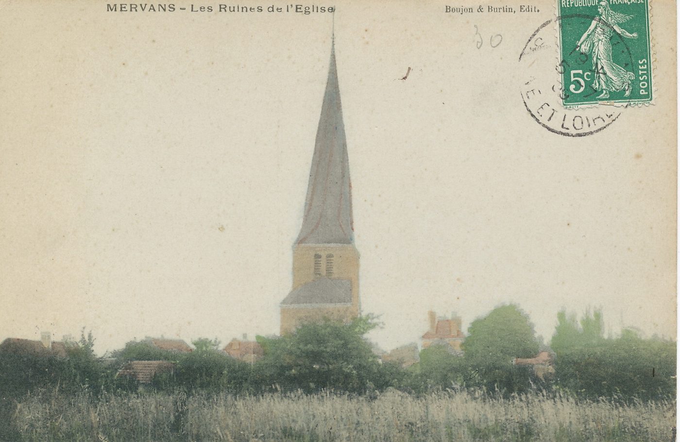 Mervans. Les ruines de l'église.