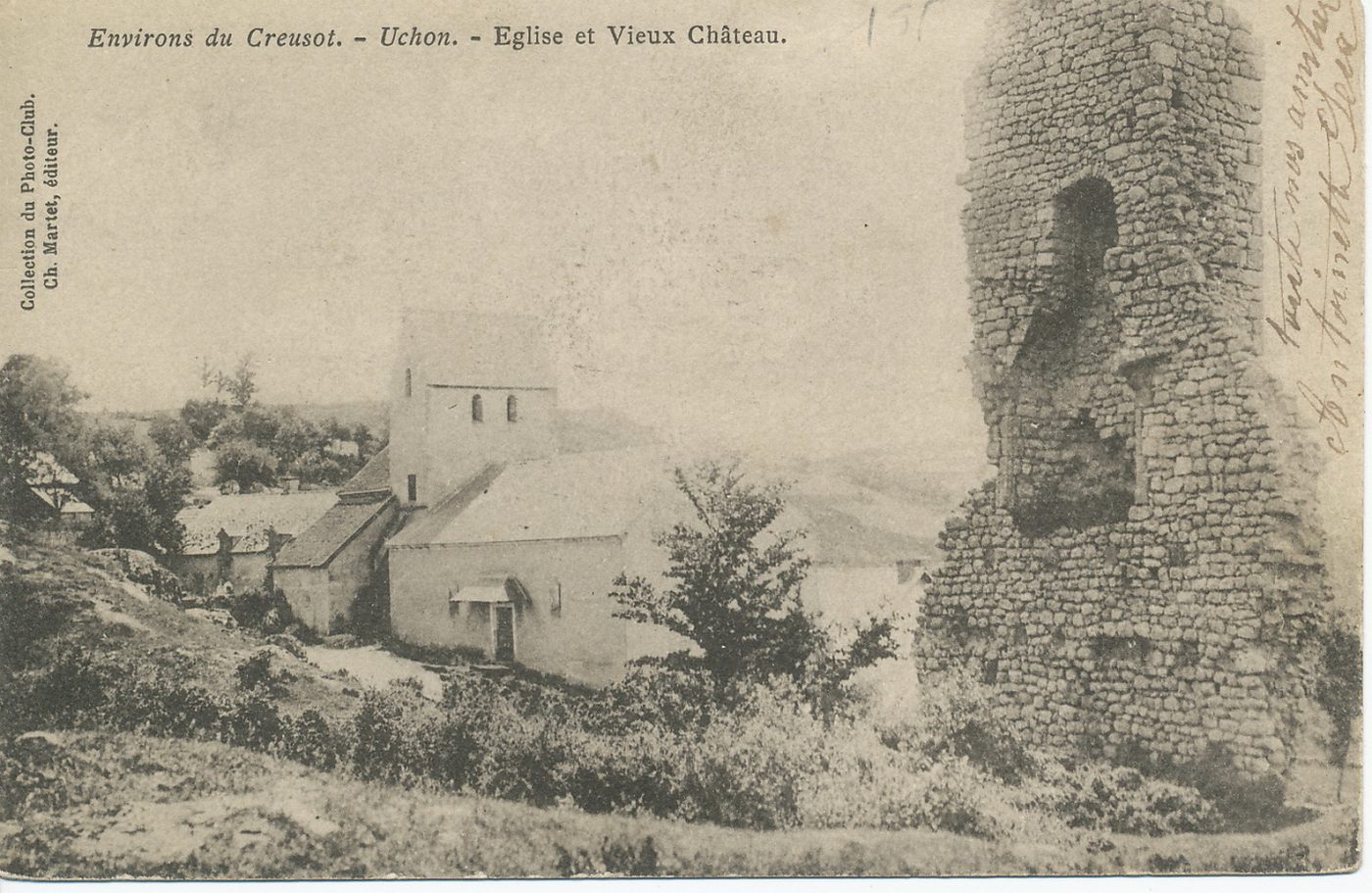 Environs du Creusot. Uchon. Eglise et Vieux Château.