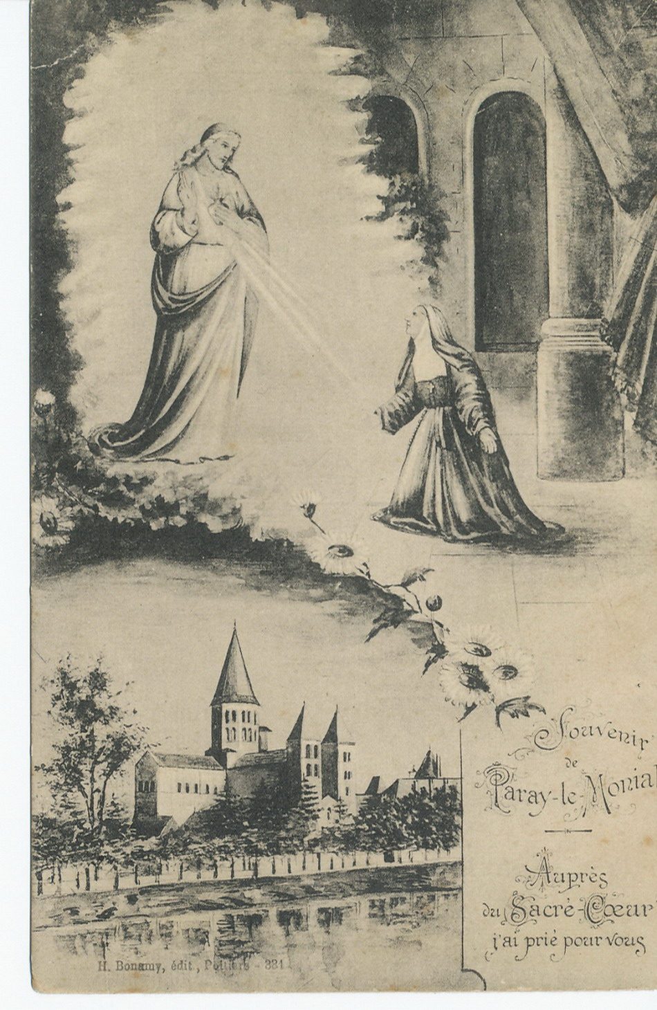 Souvenir de Paray-le-Monial. Auprès du Sacré-Coeur j'ai prié pour vous.