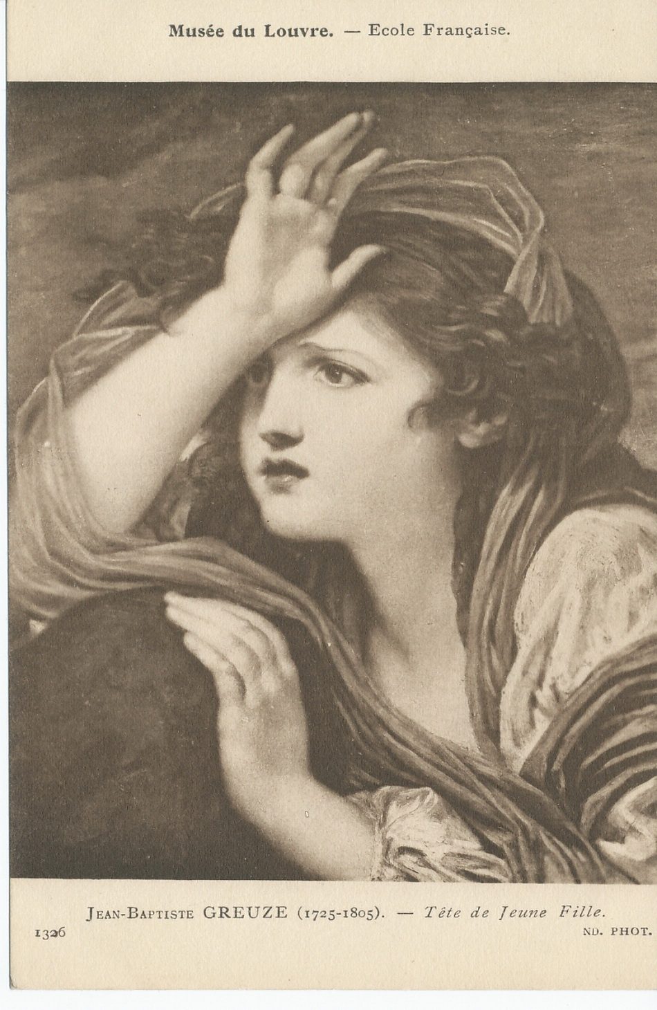 Jean-Baptiste Greuze (1725-1805). Tête de jeune fille.