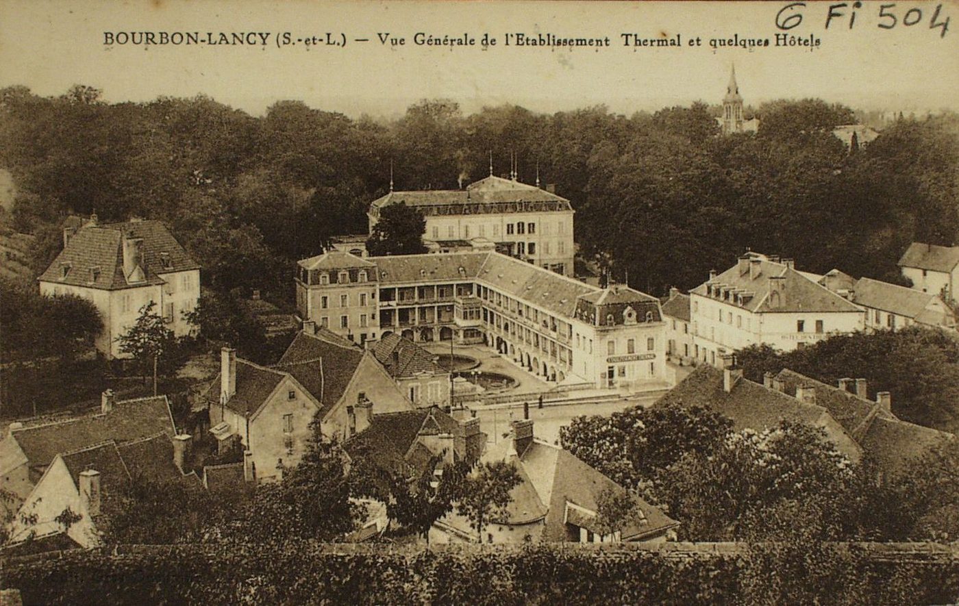 Bourbon-Lancy thermal. Vue générale de l'établissement thermal.