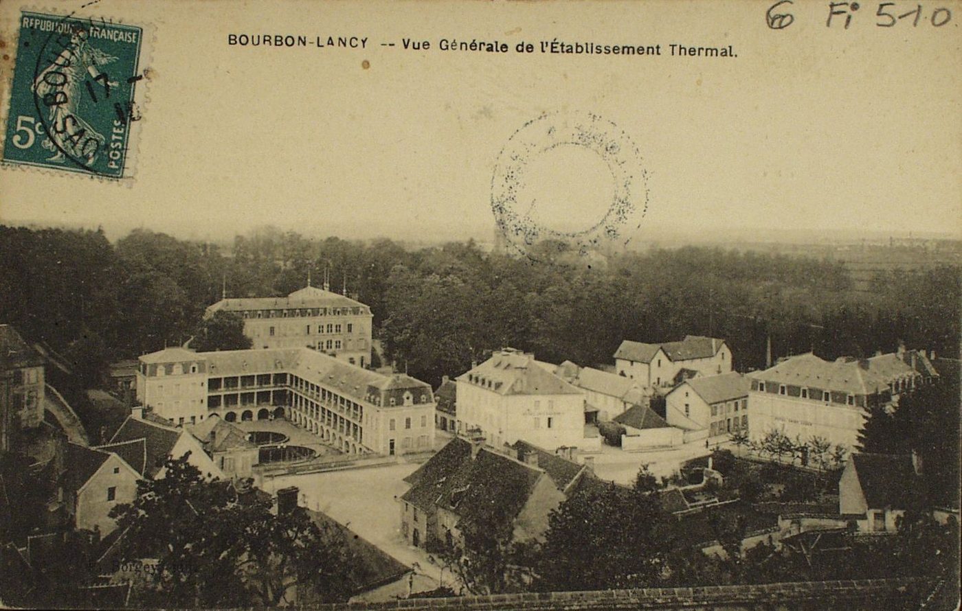 Bourbon-Lancy. Vue générale de l'établissement thermal.
