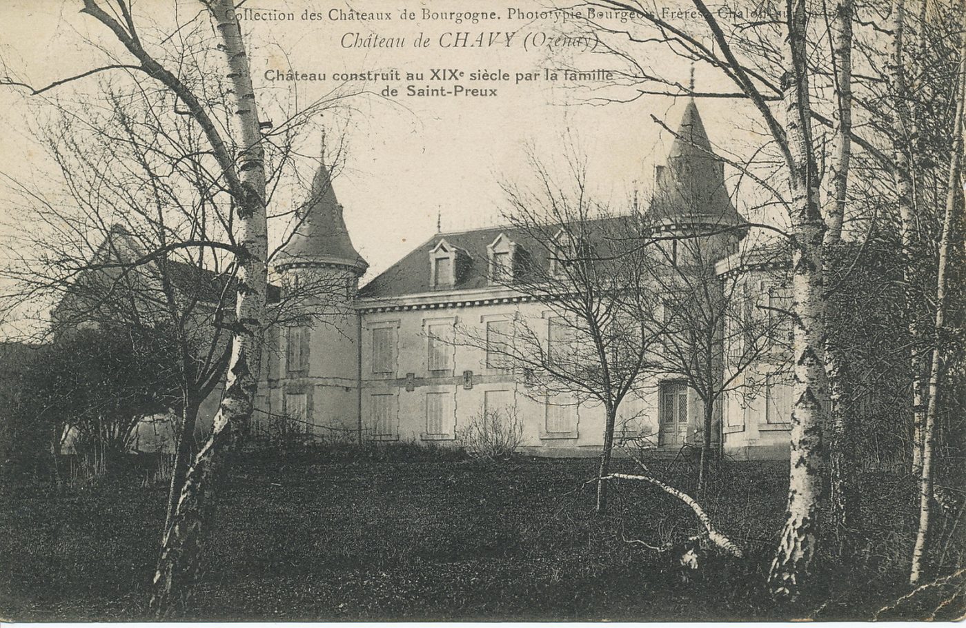 Château de Chavy. Château construit au XIXe s. par la famille de Saint-Preux.