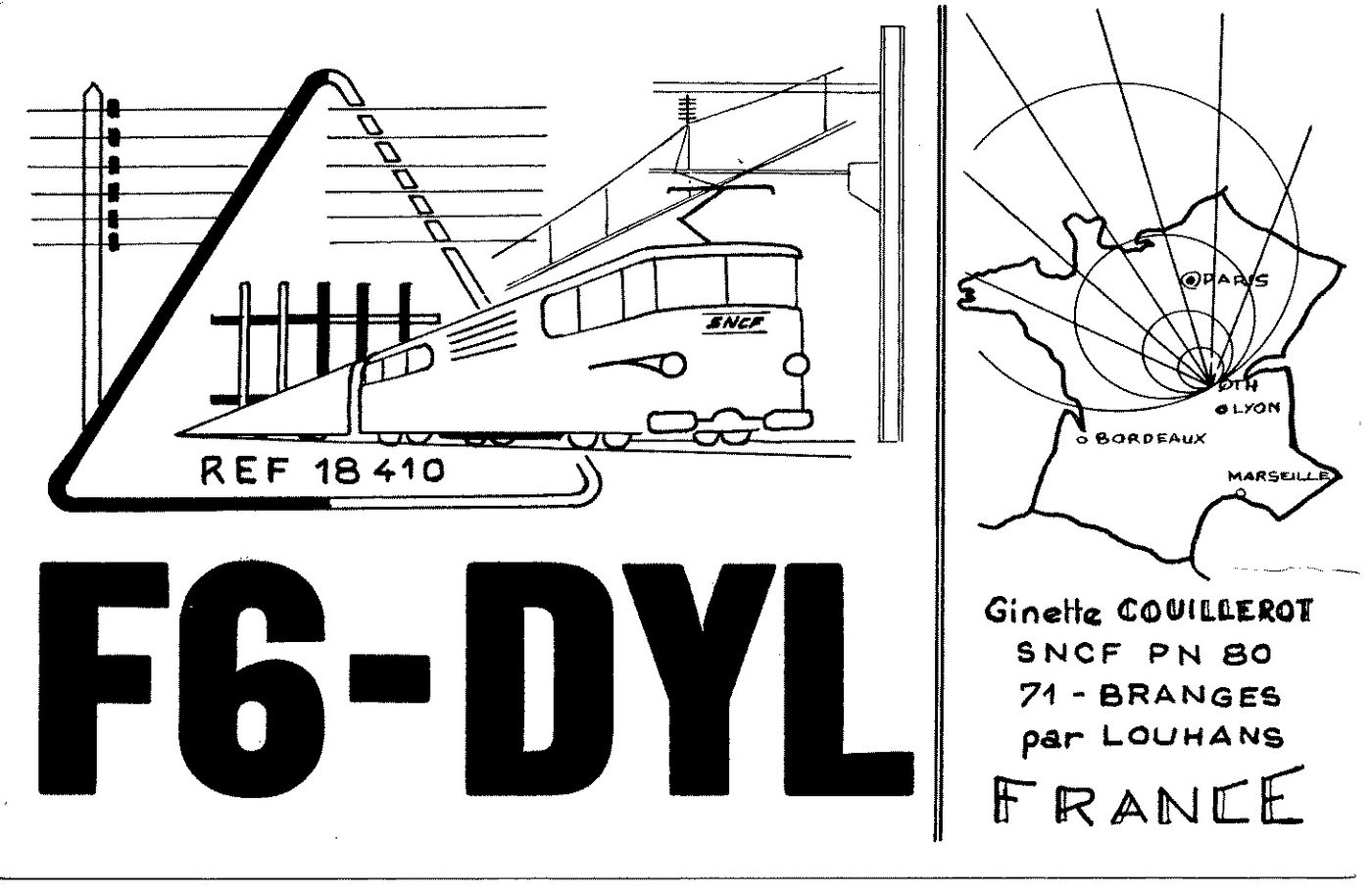 Carte QSL. Accusé de réception de liaison de radio-amateur.