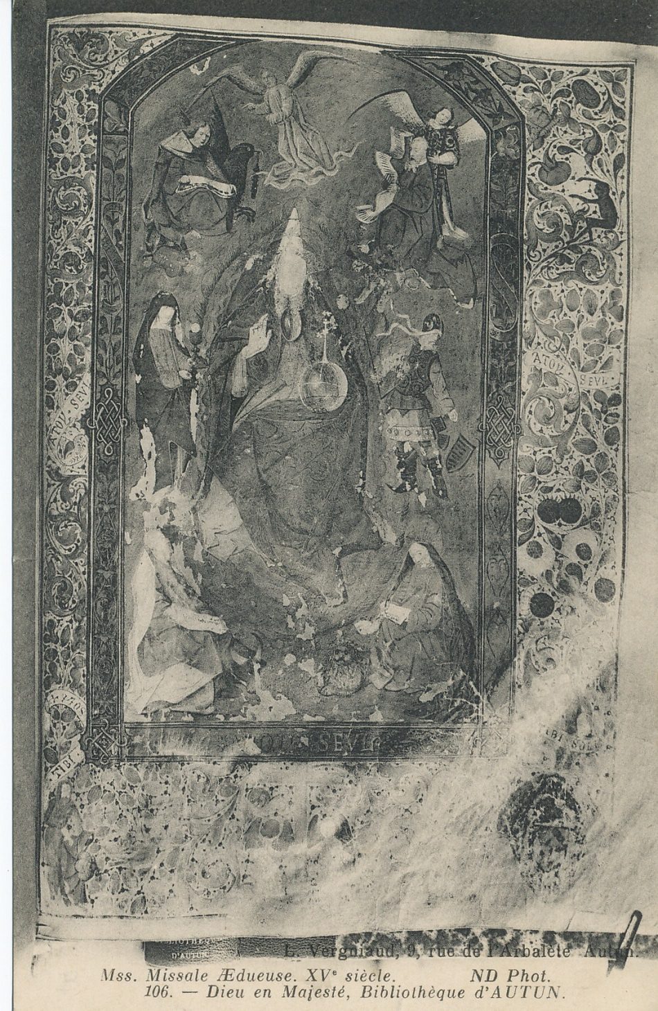Mss Missale AEdueuse. XVe siècle. Dieu en majesté, bibliothèque d'Autun.