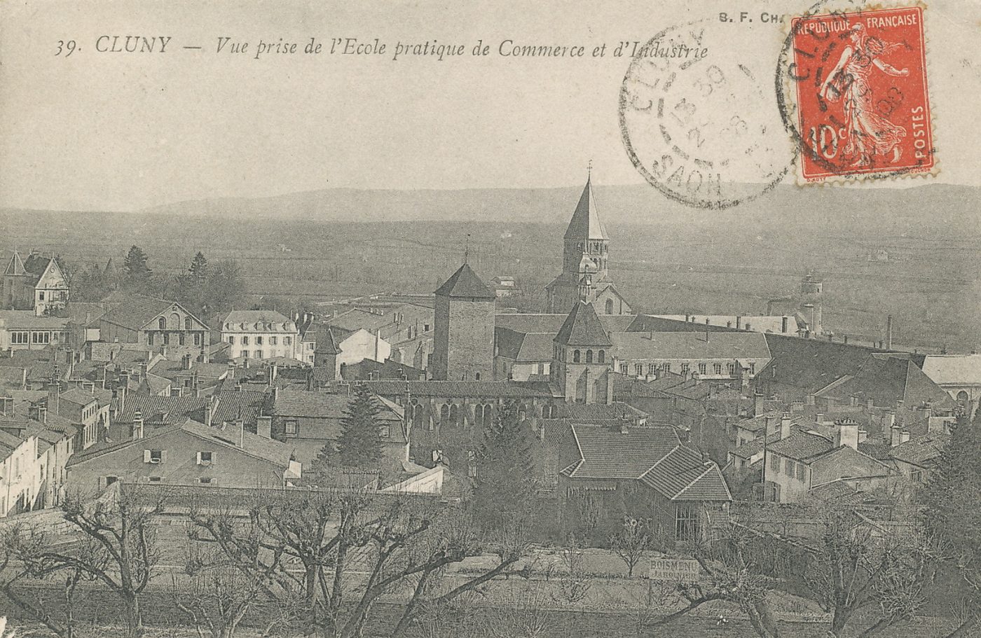 Cluny. Vue prise de l'école pratique de commerce et d'industrie.