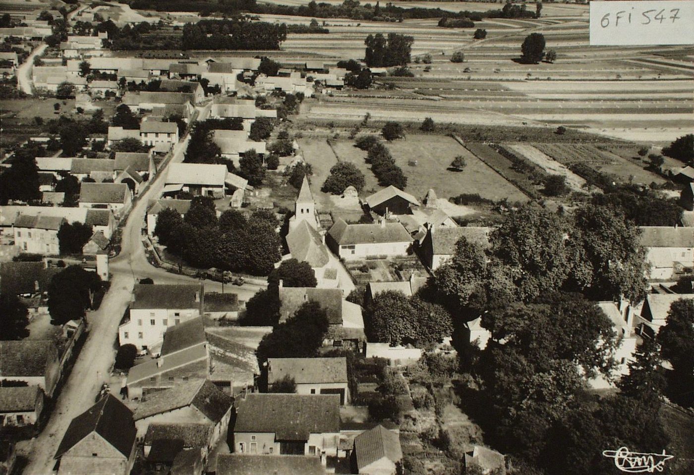 Bragny-sur-Saône. Vue aérienne.