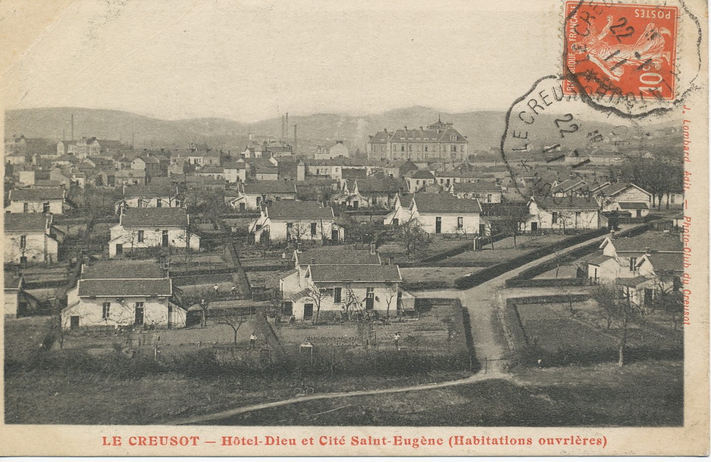 Le Creusot. Hôtel Dieu et cité Saint-Eugène (habitations ouvrières).