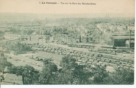 Le Creusot. Vue sur la gare des marchandises.