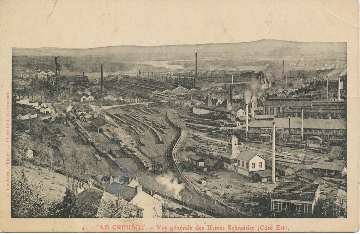Le Creusot. Vue générale des usines Schneider (côté Est).