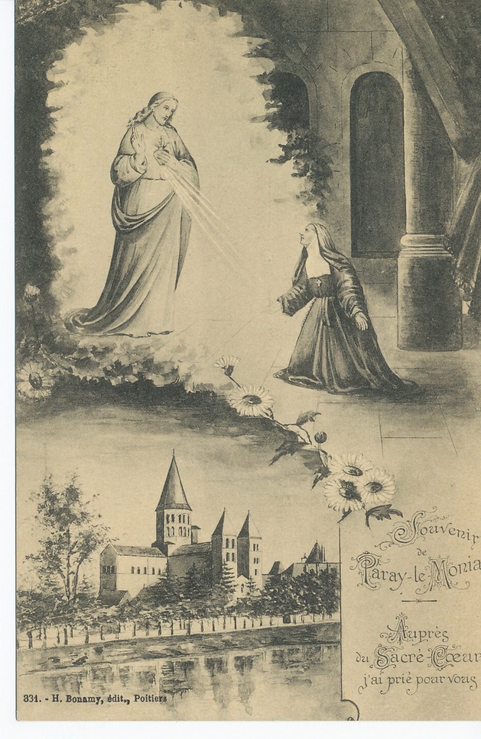 Souvenir Paray-le-Monial. Auprès du Sacré-Coeur j'ai prié pour vous.