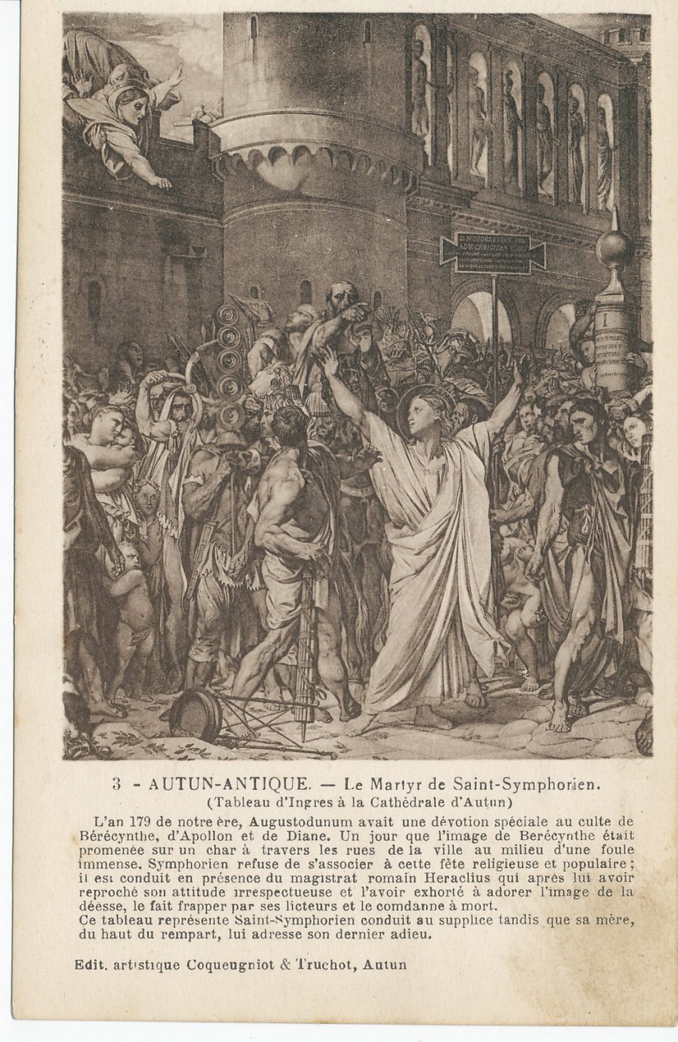 Autun antique. Le martyr de saint Symphorien (tableau d'Ingres à la cathédrale d'Autun).