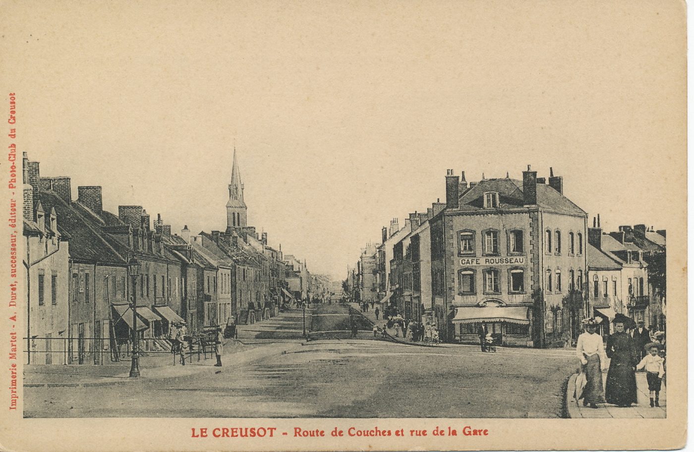 Le Creusot. Route de Couches et rue de la Gare.