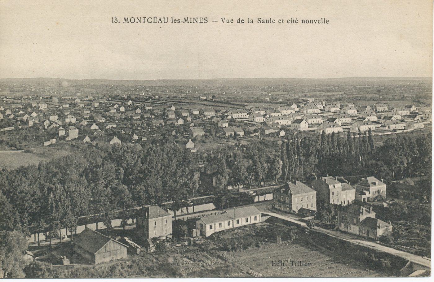 Montceau-les-Mines. Vue de la Saule et cité nouvelle.