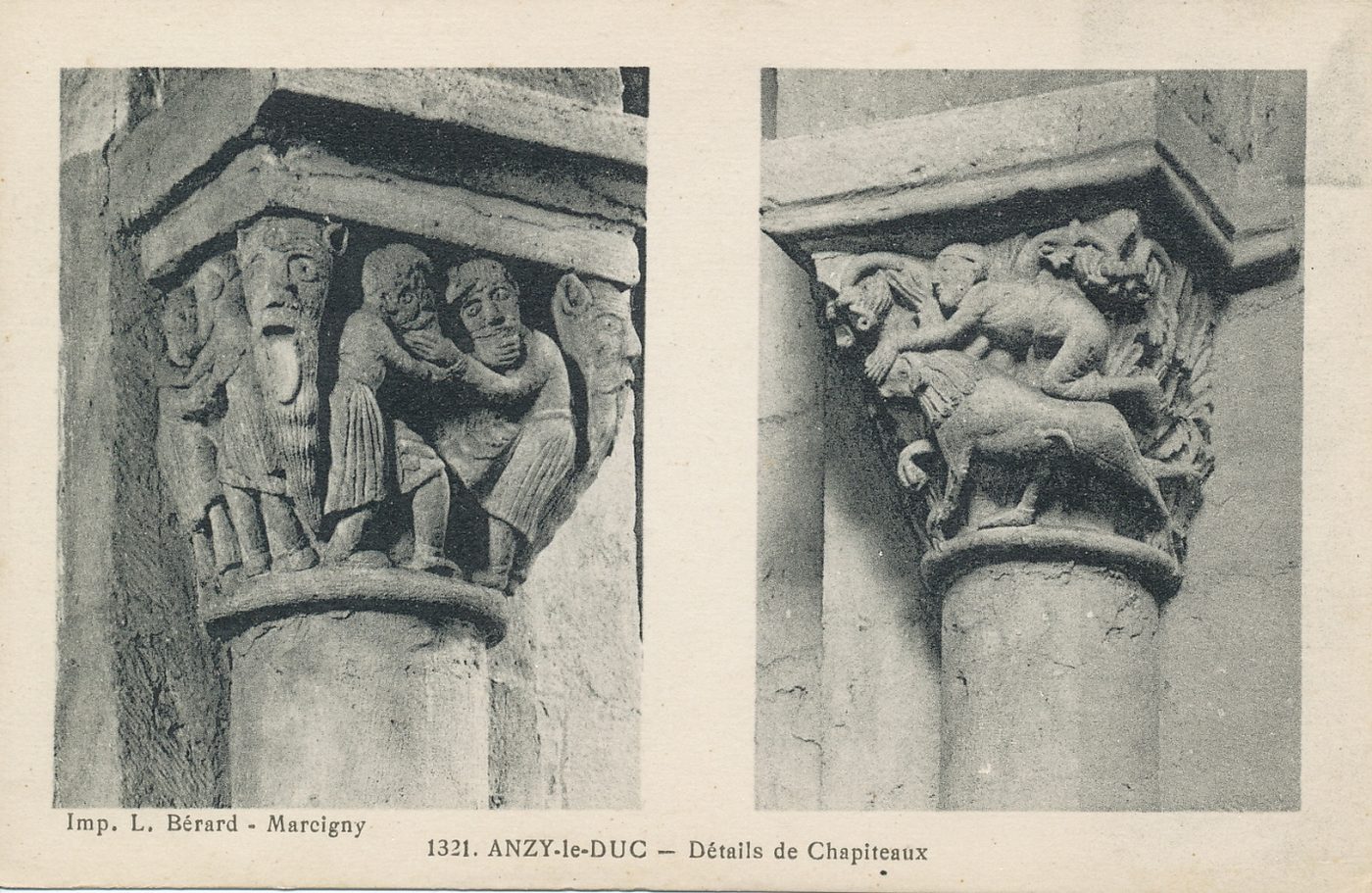 Anzy-le-Duc. Détails de chapiteaux.