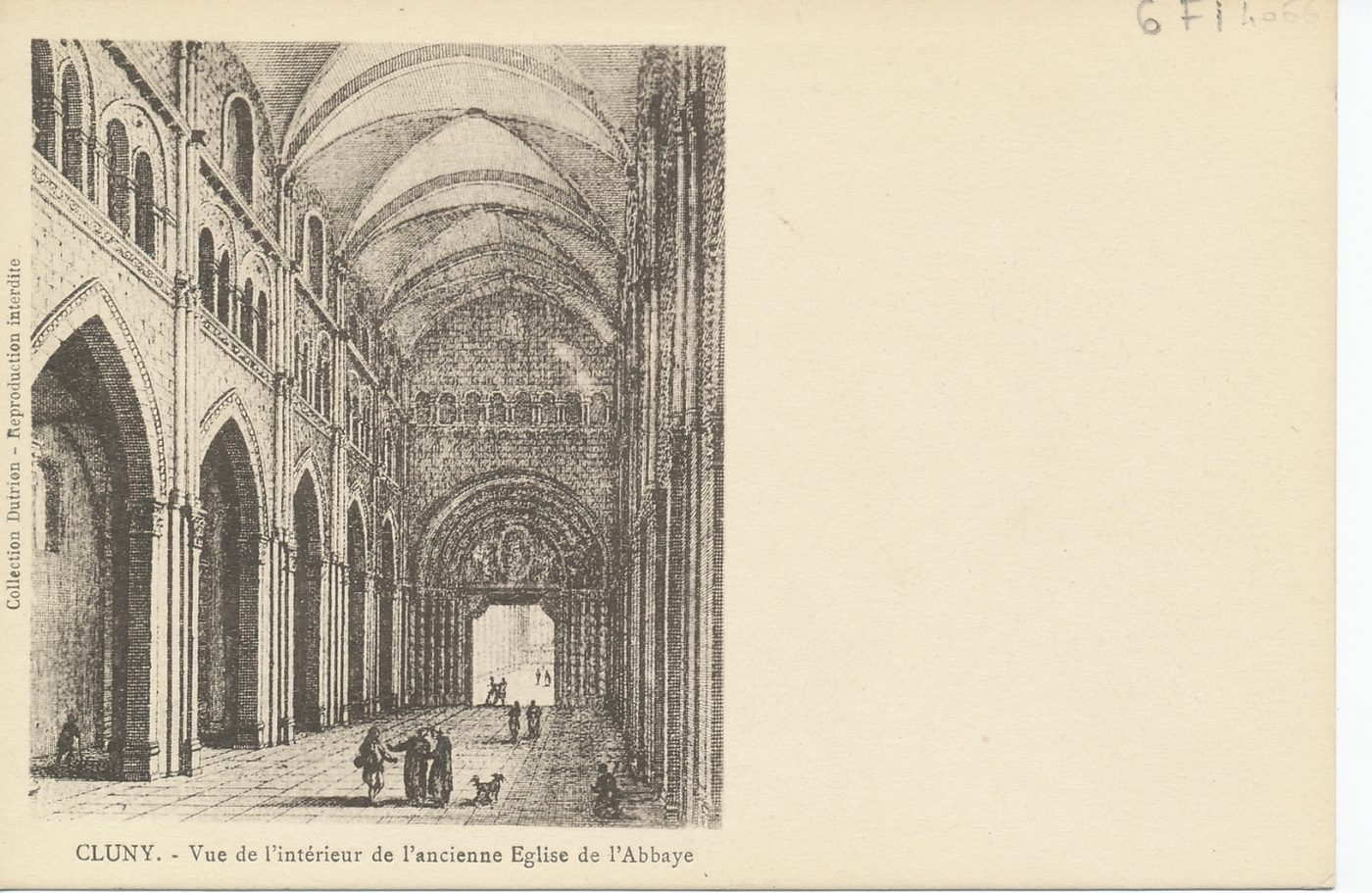 Cluny. Vue de l'intérieur de l'ancienne église de l'abbaye.