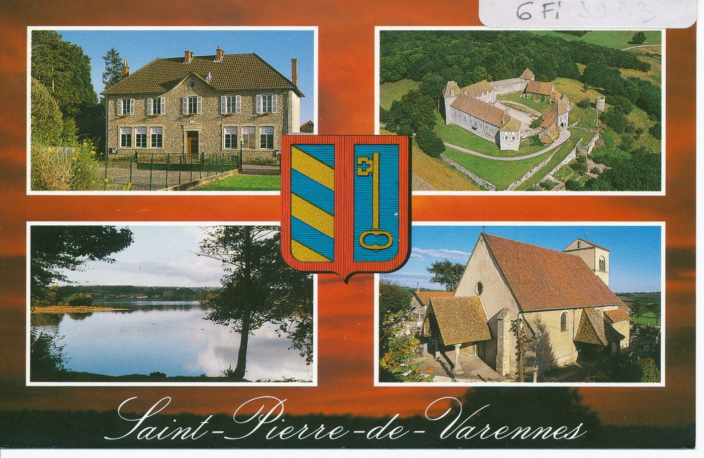 Saint-Pierre-de-Varennes. La mairie, le château de Brandon, l'étang de Brandon, l'église XIIe s.