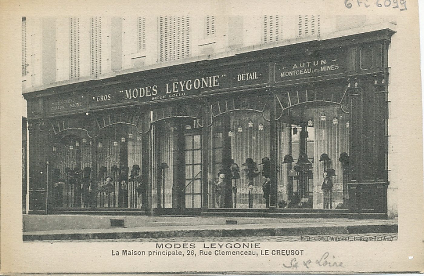 Modes Leygonie. La maison principale, 26 rue Clémenceau. Le Creusot.