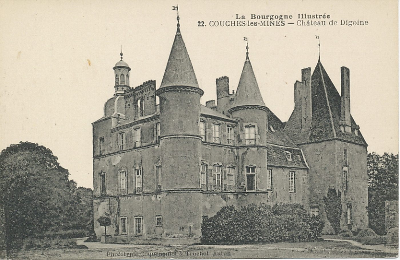 La Bourgogne illustrée. Couches-les-Mines. Château de Digoine.