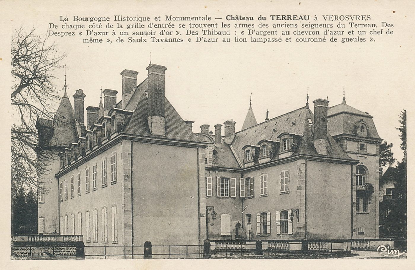 La Bourgogne historique et monumentale. Château du Terreau à Verosvres.