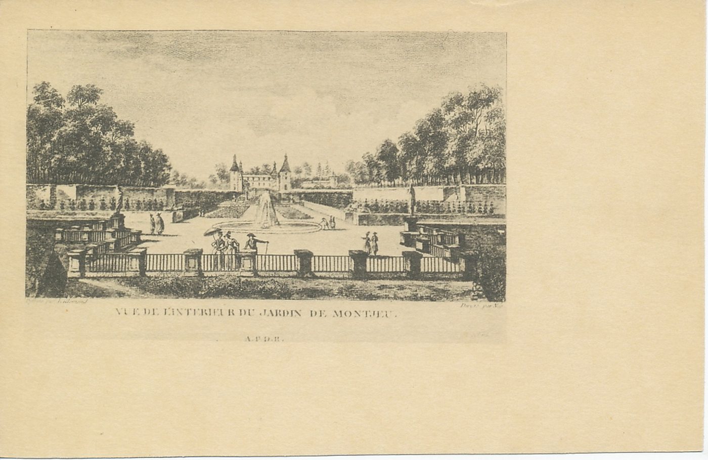 Vue de l'intérieur du jardin de Montjeu.