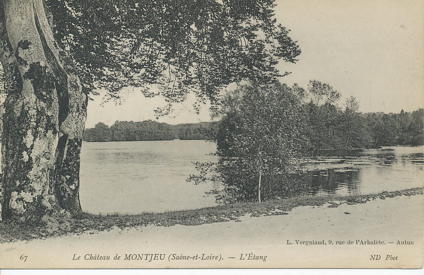 Le château de Montjeu. L'étang.