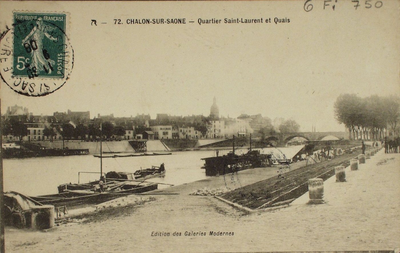 Chalon-sur Saône. Quartier Saint-Laurent et quais.