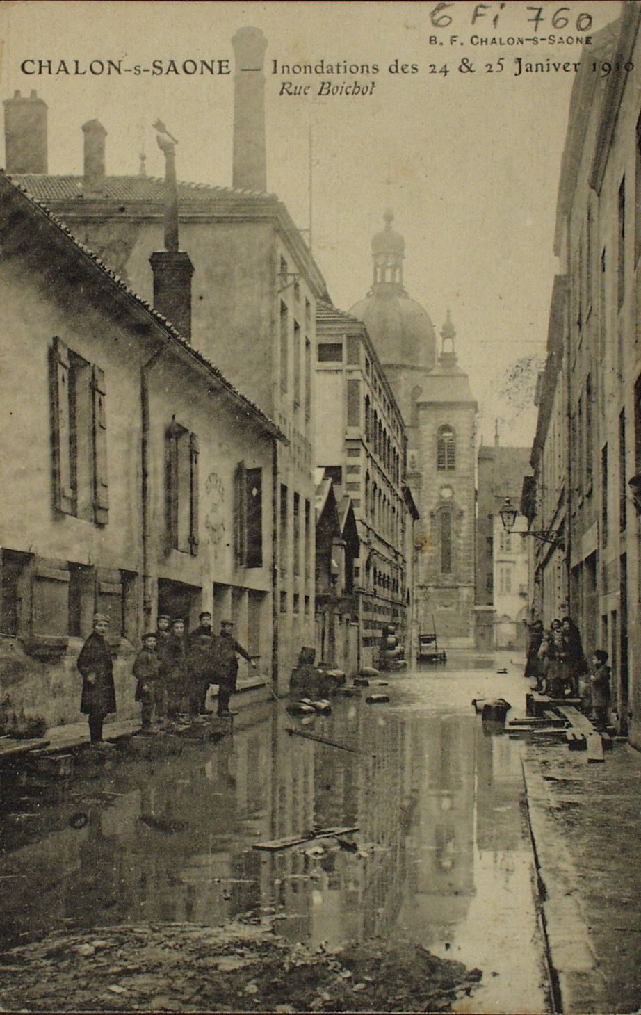 Chalon-sur-Saône. Inondations des 24 et 25 janvier 1910. Rue Boichot.