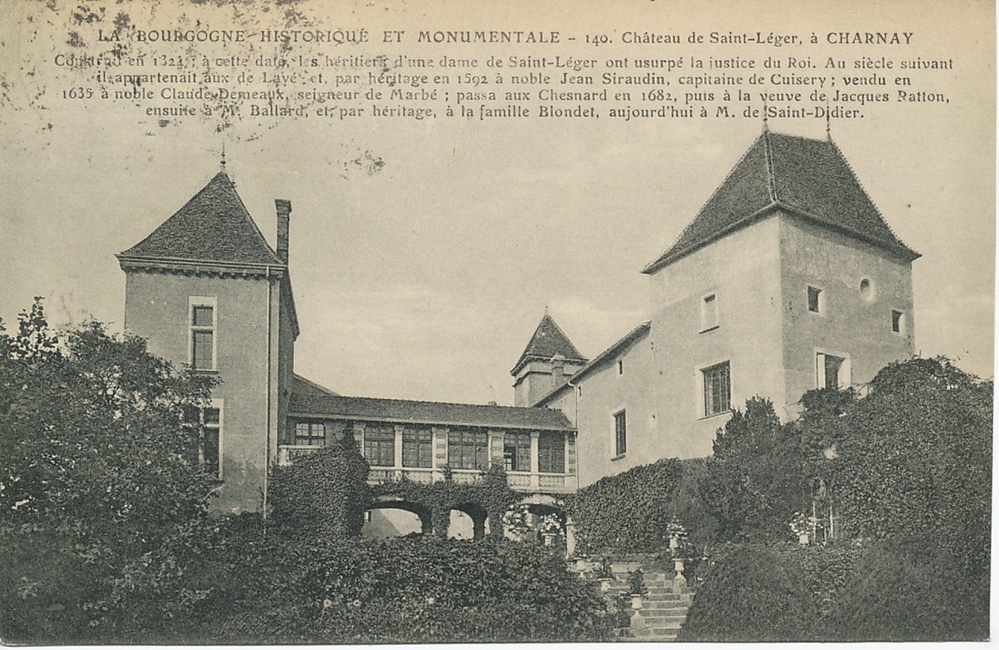 La Bourgogne historique et monumentale. Château de Saint-Léger à Charnay.