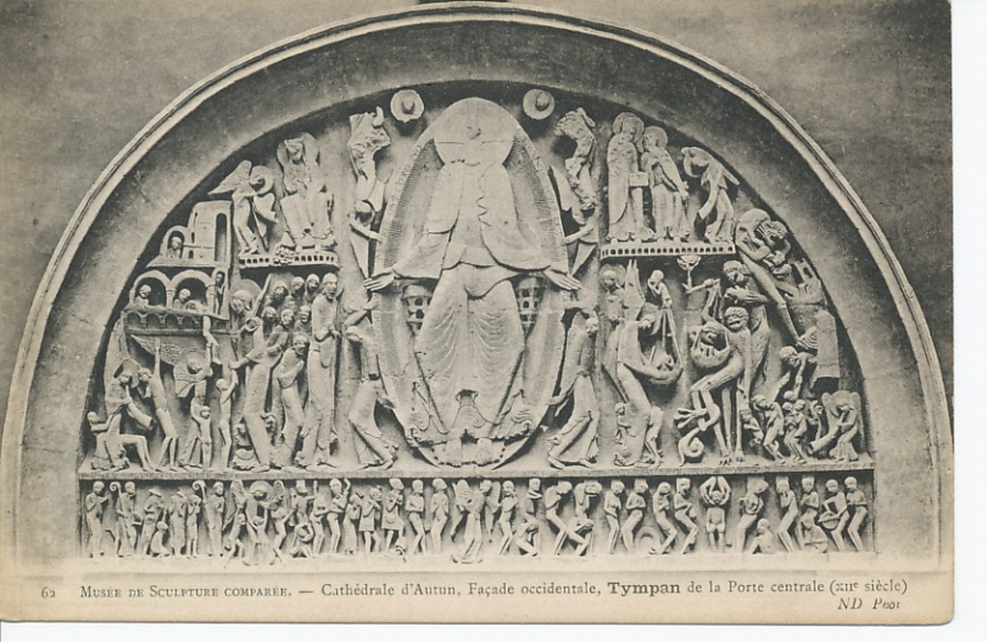 Musée de sculpture comparée. Cathédrale d'Autun, façade occidentale, tympan de la porte centrale (XIIe s.).