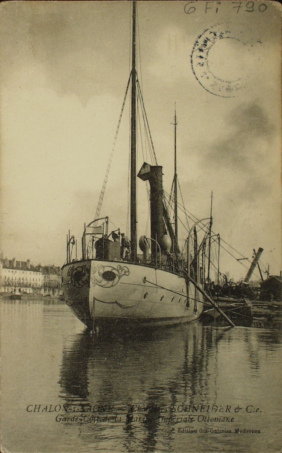 Chalon-sur-Saône. Chantiers Schneider et Compagnie. Garde côte de la marine impériale ottomane.