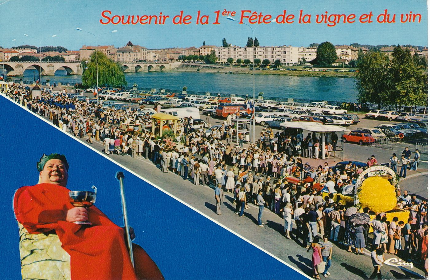 Souvenir de la première fête de la vigne et du vin. Dimanche 7 septembre 1980. Les chars sur la promenade Lamartine.