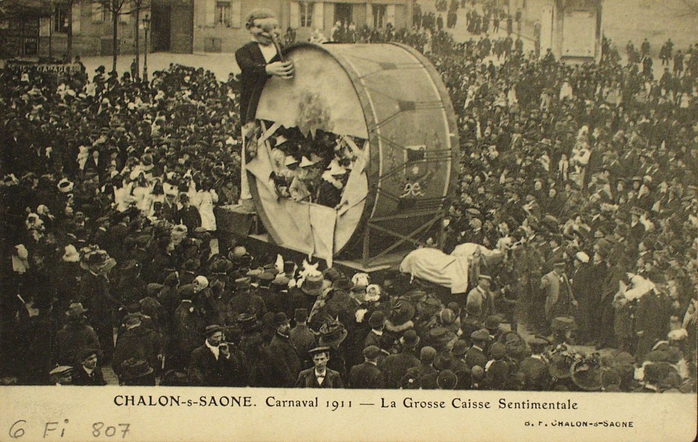 Chalon-sur-Saône. Carnaval 1911. La grosse caisse sentimentale.