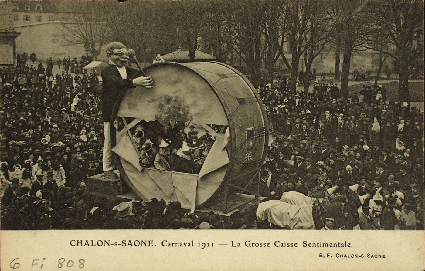 Chalon-sur-Saône. Carnaval 1911. La grosse caisse sentimentale.