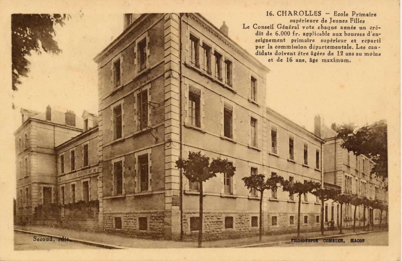Charolles. Ecole primaire supérieure de jeunes filles.