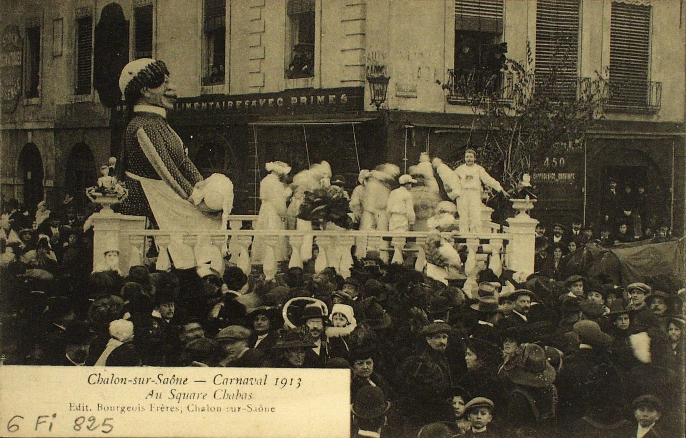 Chalon-sur-Saône. Carnaval 1913. Au square Chabas.