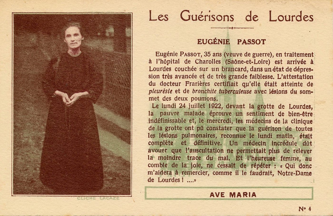 Les guérisons de Lourdes n° 4.