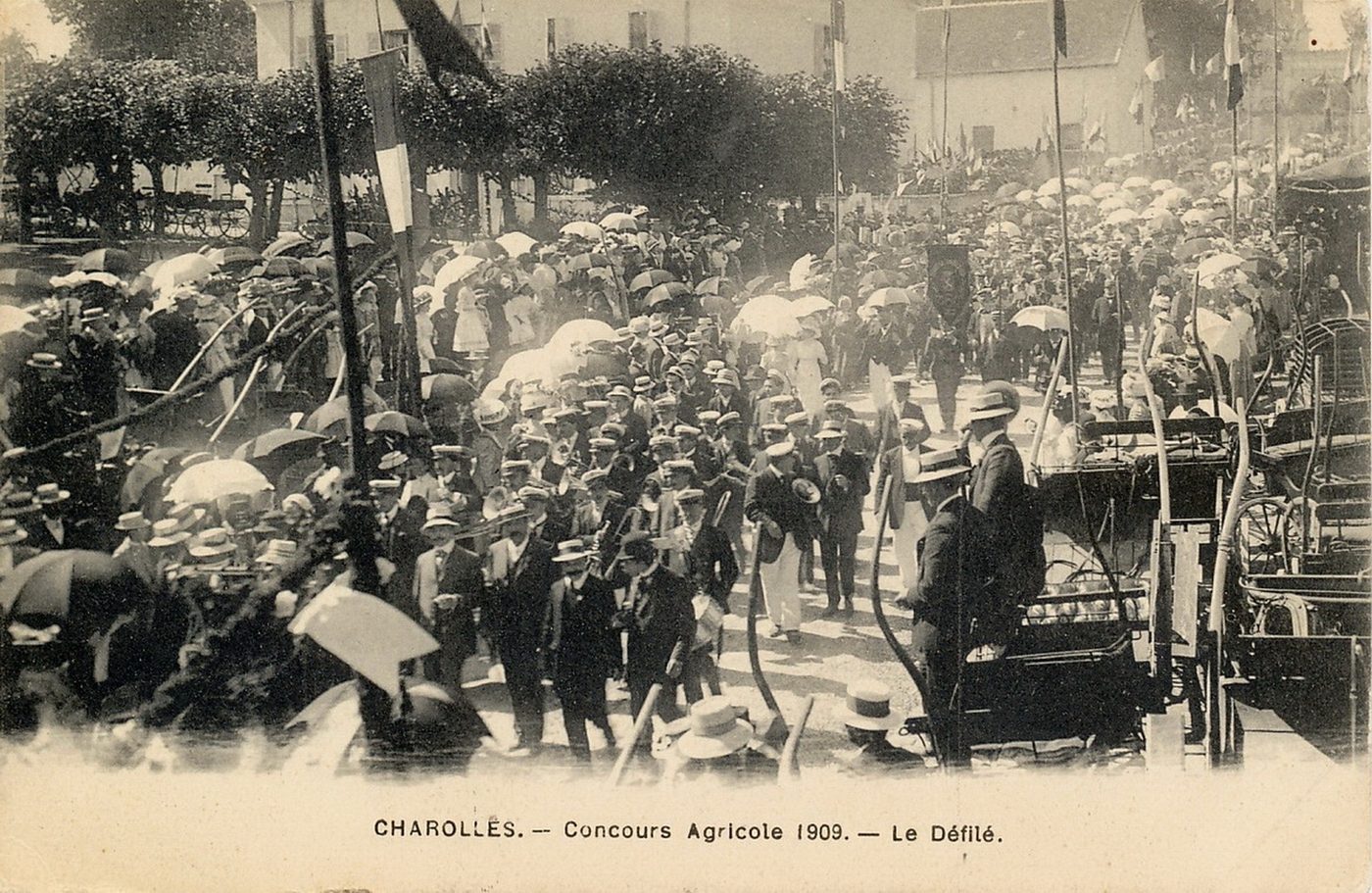 Charolles. Concours agricole 1909. Le défilé.