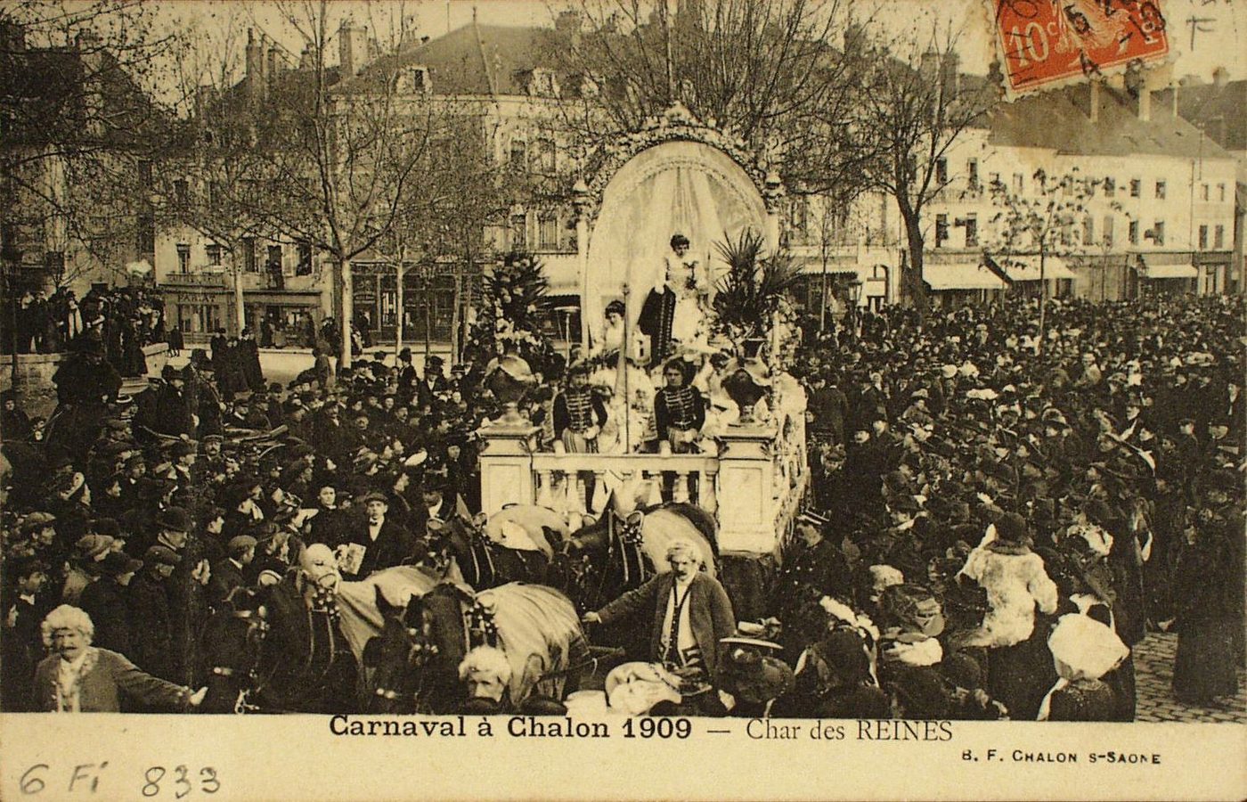 Carnaval à Chalon 1909. Char des reines.