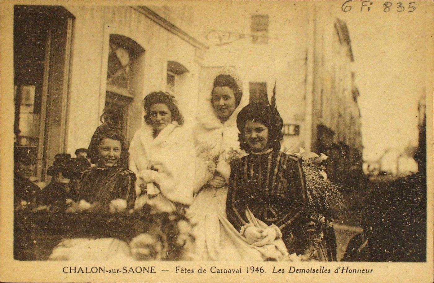 Chalon-sur Saône. Fêtes de carnaval 1946. Les demoiselles d'honneur.