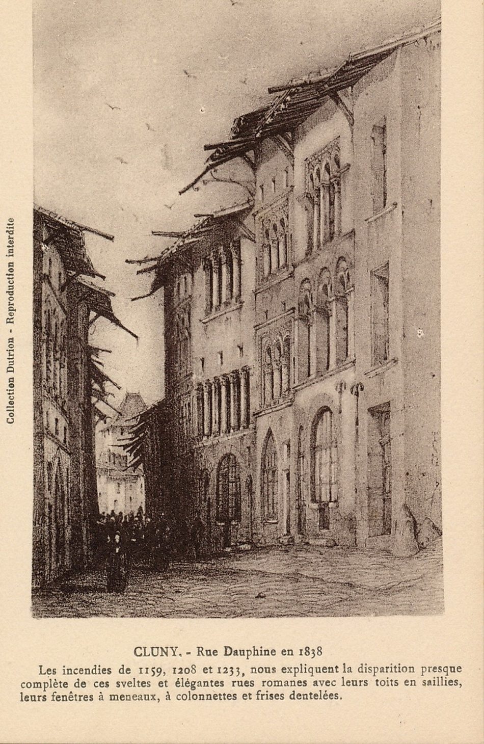 Cluny. Rue Dauphine en 1838.