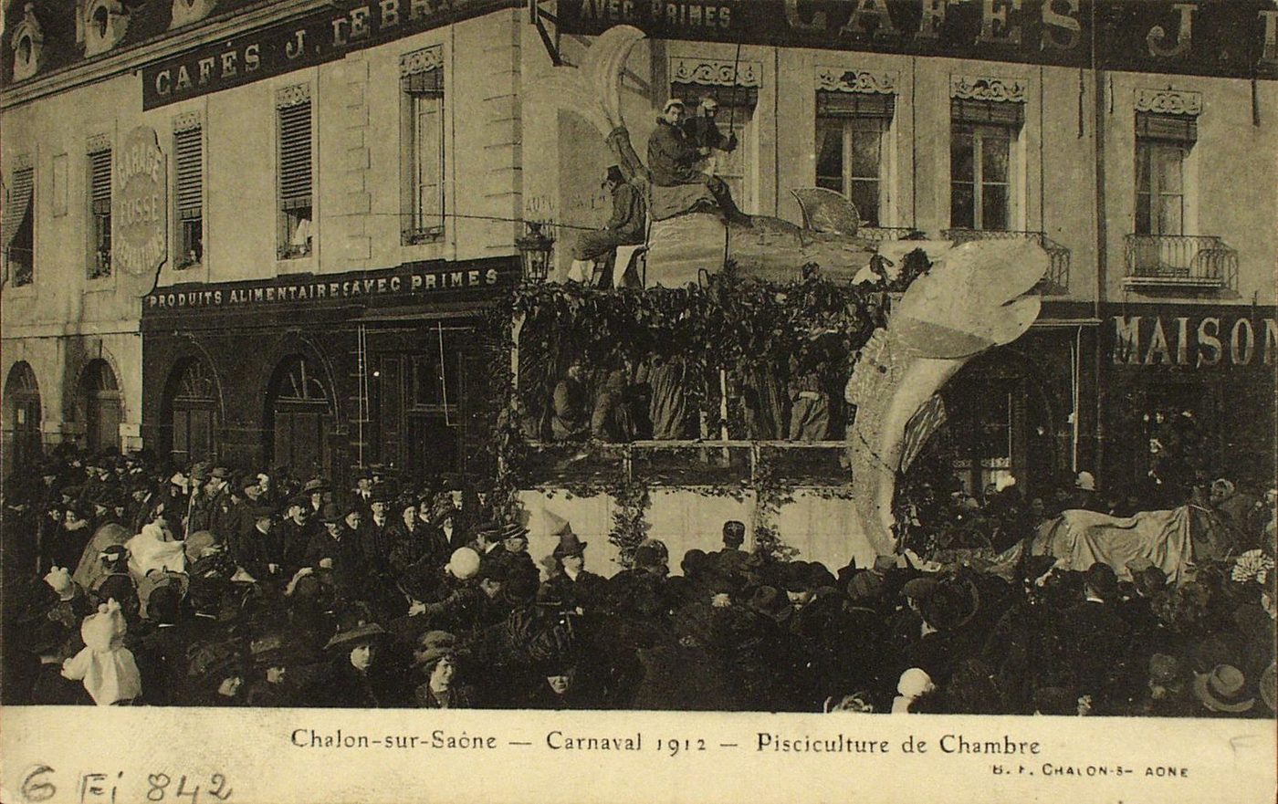 Chalon-sur-Saône. Carnaval 1912. Pisciculture de chambre.