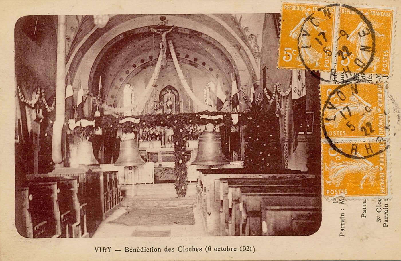 Viry. Bénédiction des cloches le 6 octobre 1921.