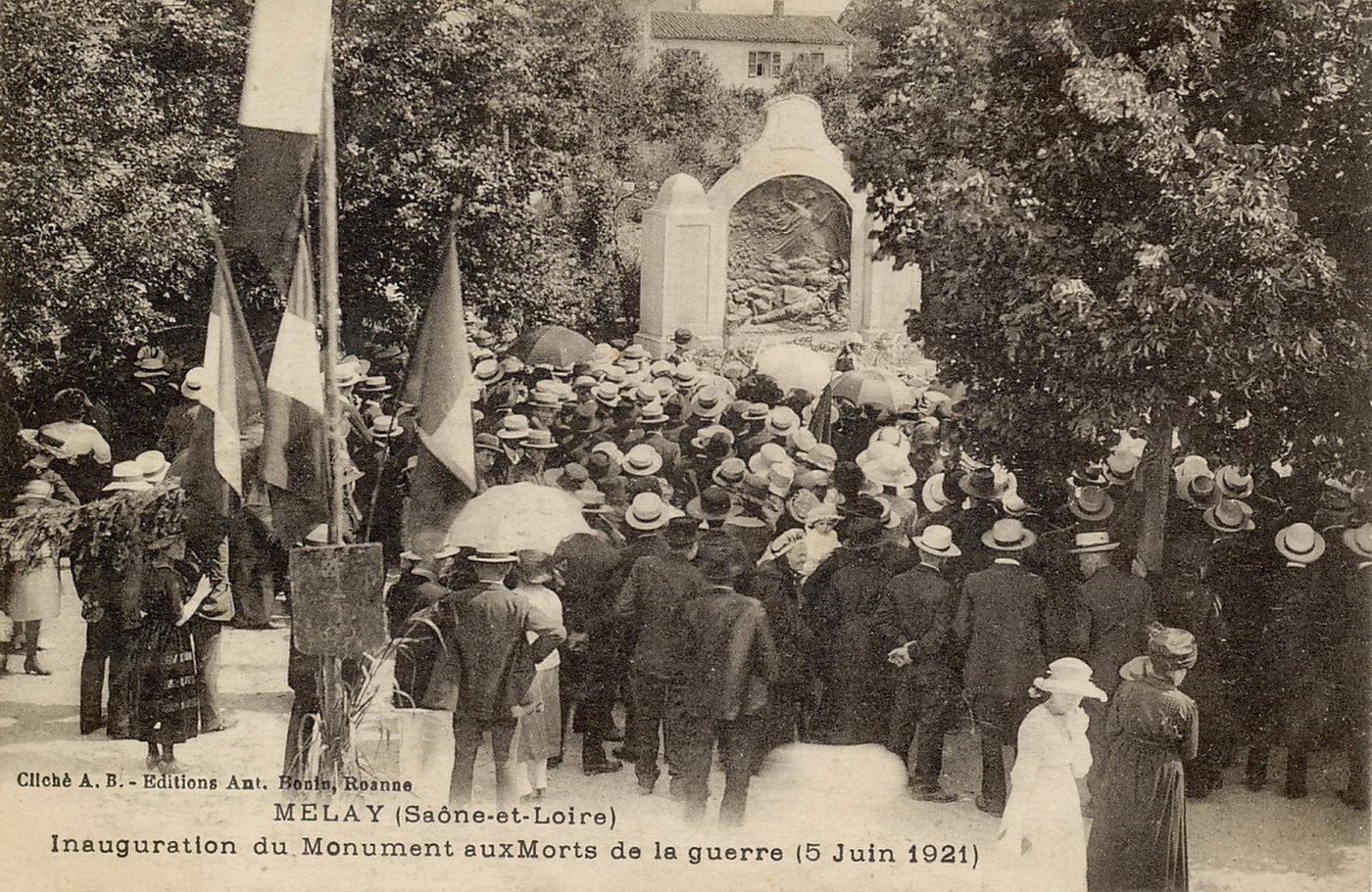 Melay. Inauguration du monument aux morts de la guerre (5 juin 1921).