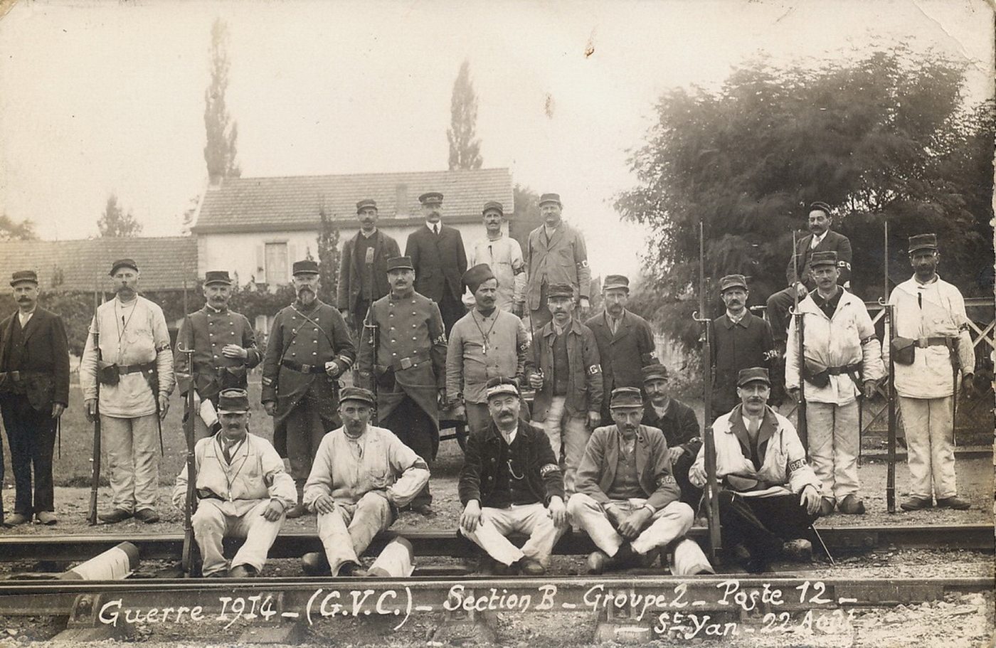 Sain-Yan. Guerre de 1914, GVC - section B, groupe 2, poste 12, le 22 août.