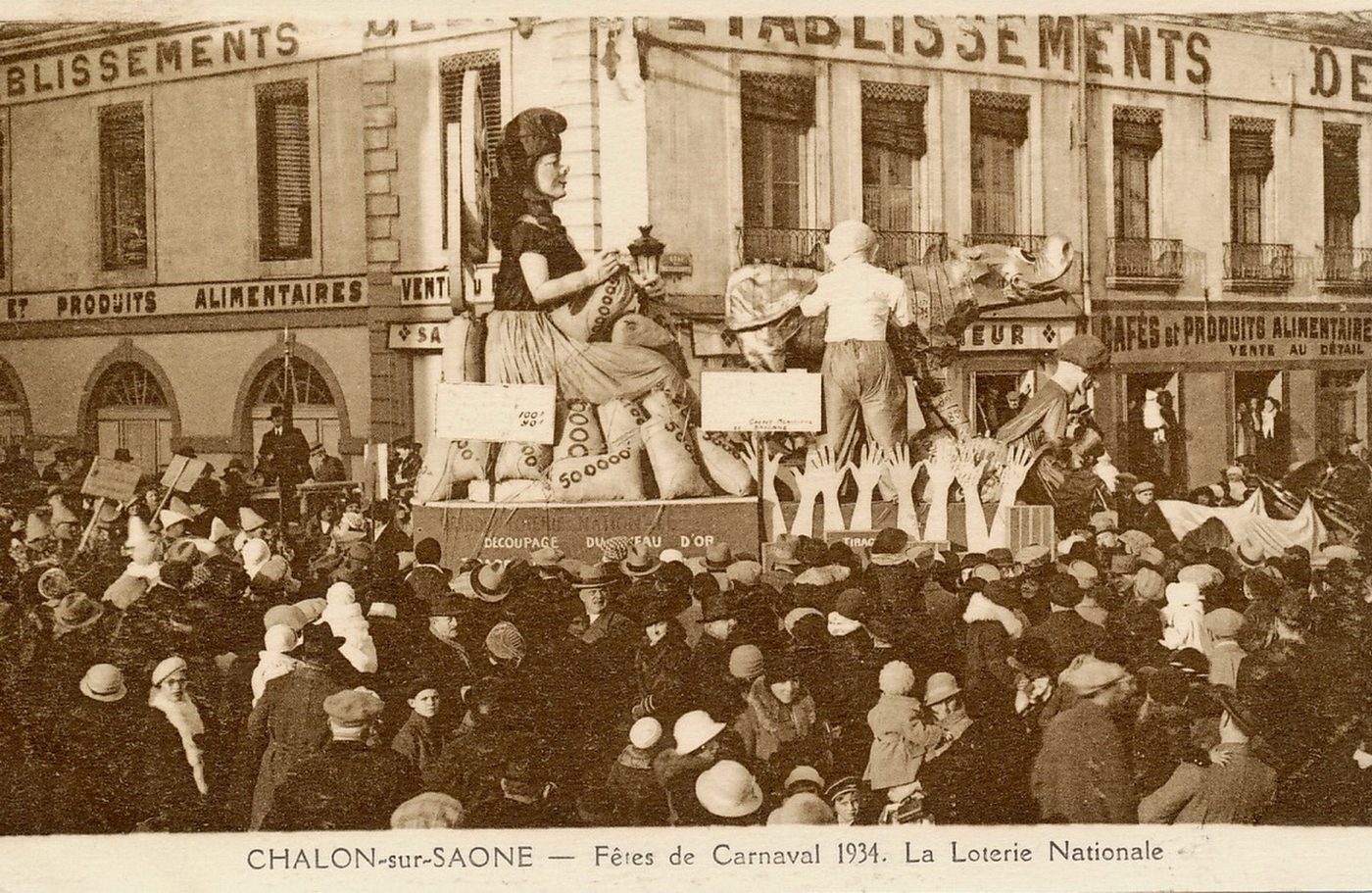 Chalon-sur-Saône. Fêtes de carnaval 1934. La loterie nationale.