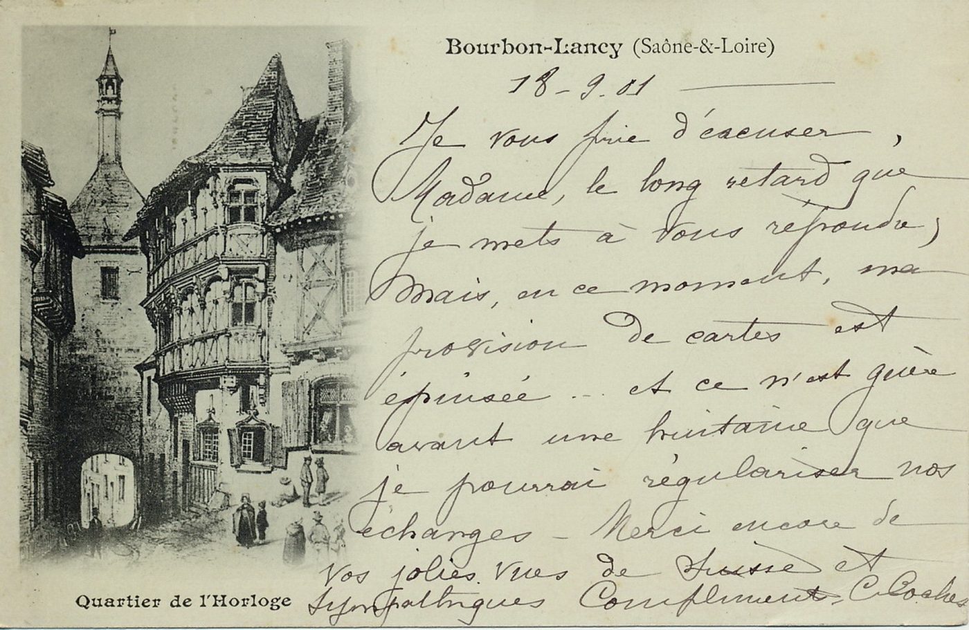 Bourbon-Lancy. Quartier de l'horloge.