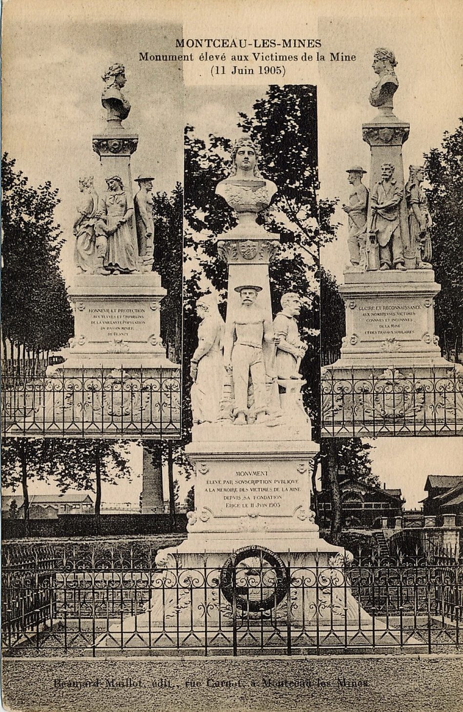 Montceau-les-Mines. Monument élevé aux victimes de la mine 1905.